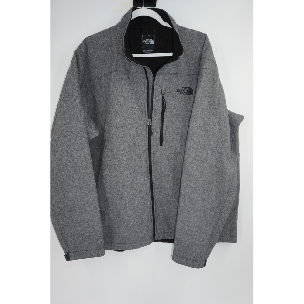 The North Face Jacket Mens 2XL Gray Full Zip Softshell Fleece Lined Outdoor